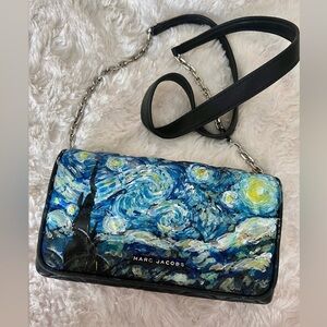 Marc Jacobs Handpainted Bag - Starry Night Bag - Painted Bag - Painted Purse ✨